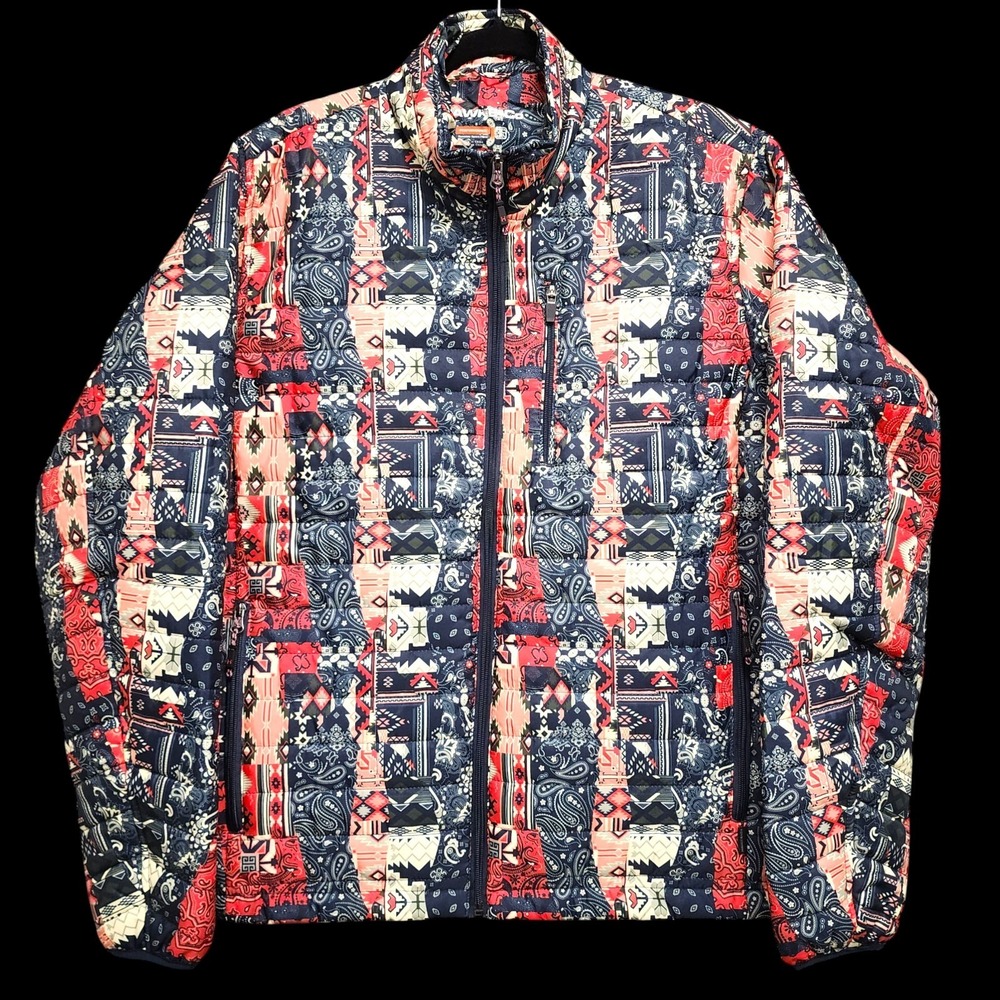 Hawke & Co Pro Performance Bandana Print Puffer Jacket Mens Large Full Zip‎